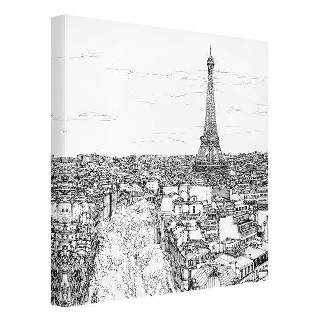 Canvastavlor Arkitektur och Skyline City Study - Paris
