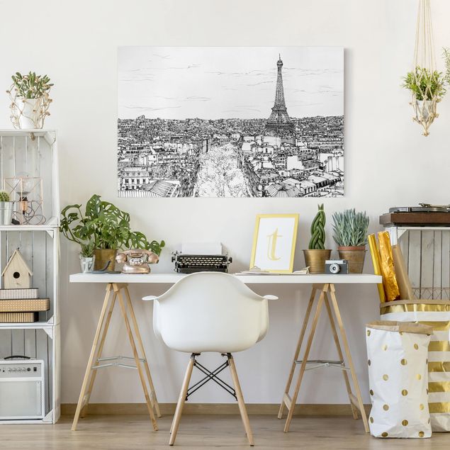 Canvastavlor Paris City Study - Paris