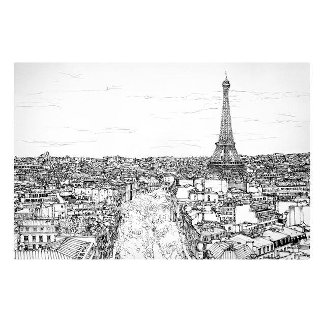 Canvastavlor svart och vitt City Study - Paris