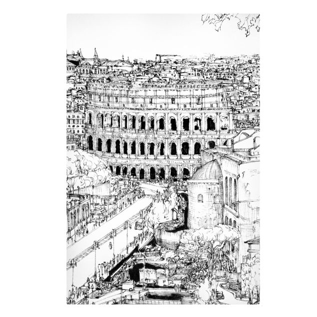 Tavlor arkitektur och skyline City Study - Rome