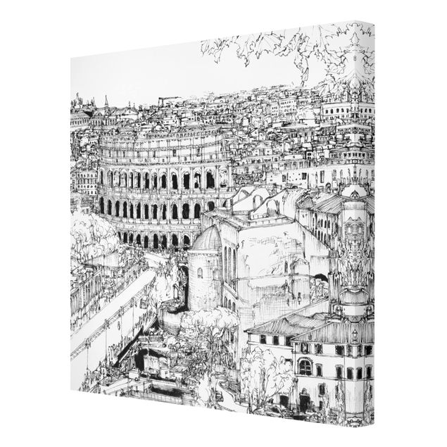 Tavlor svart och vitt City Study - Rome