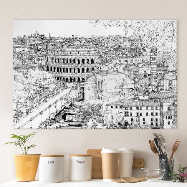 Canvastavlor Italien City Study - Rome