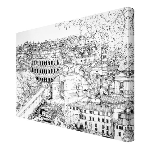 Tavlor svart och vitt City Study - Rome