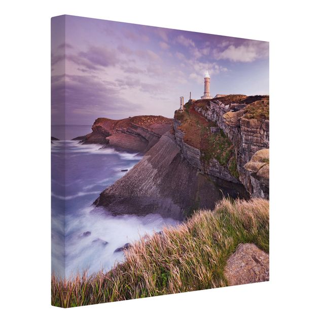 Canvastavlor solnedgångar Cliffs And Lighthouse