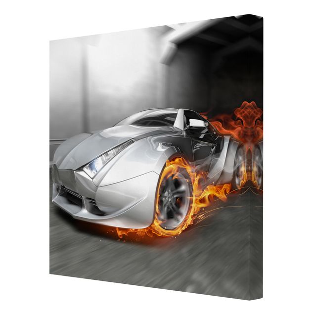 Canvastavlor Supercar In Flames