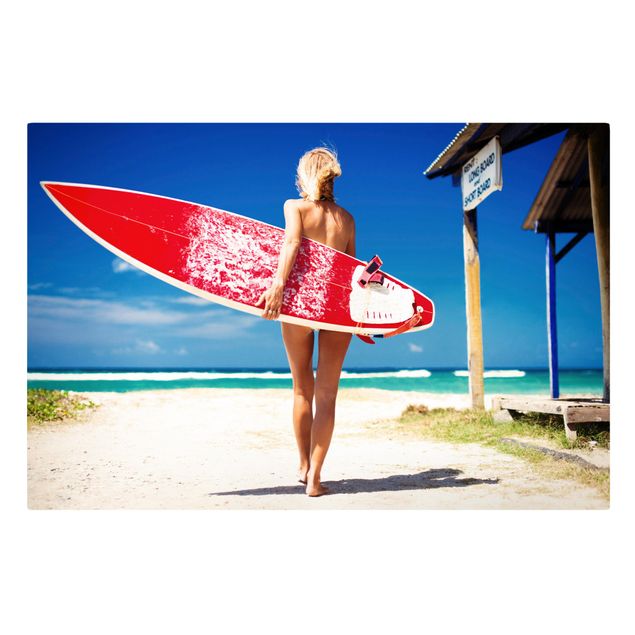 Canvastavlor landskap Surfer Girl