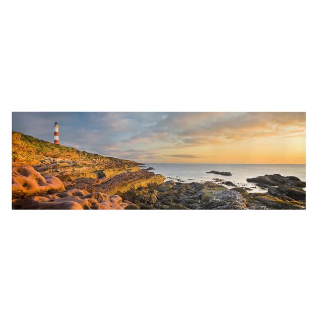 Tavlor bergen Tarbat Ness Lighthouse And Sunset At The Ocean