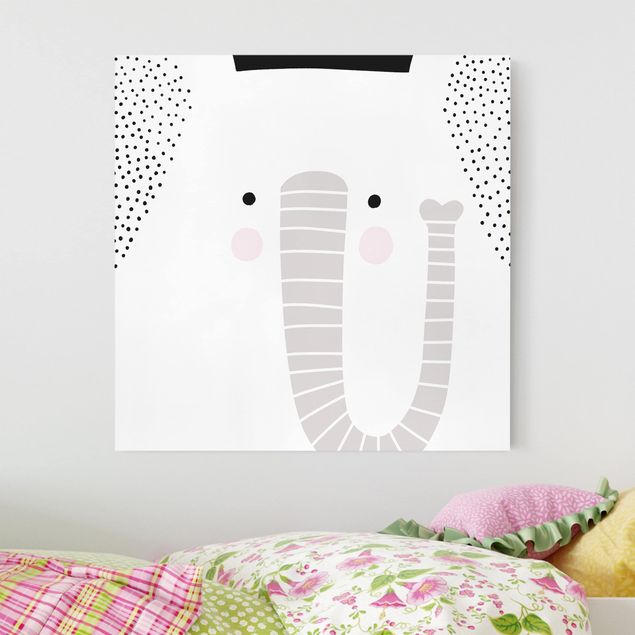 Canvastavlor elefanter Zoo With Patterns - Elephant