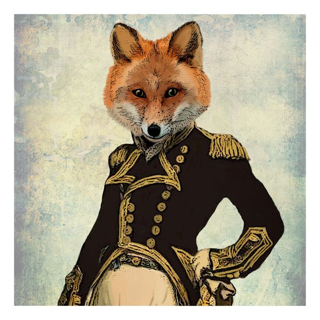 Tavlor svart Animal Portrait - Fox Admiral