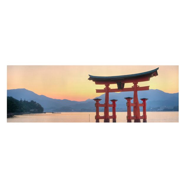 Canvastavlor solnedgångar Torii At Itsukushima