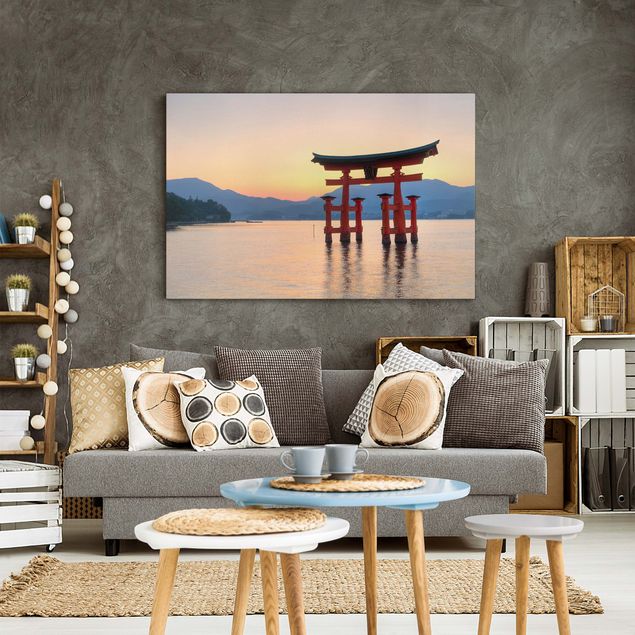 Canvastavlor solnedgångar Torii At Itsukushima