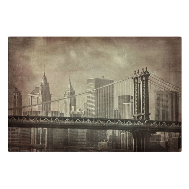 Tavlor arkitektur och skyline Vintage New York City