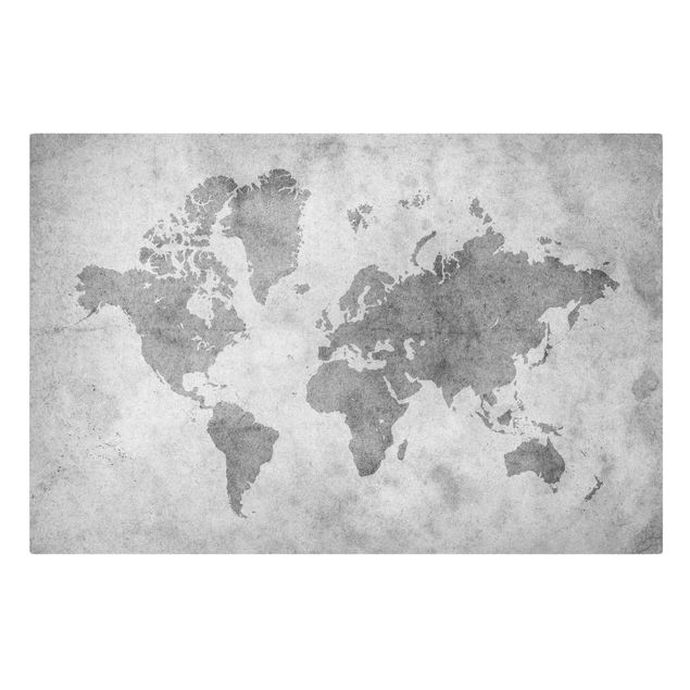 Canvastavlor svart och vitt Vintage World Map II