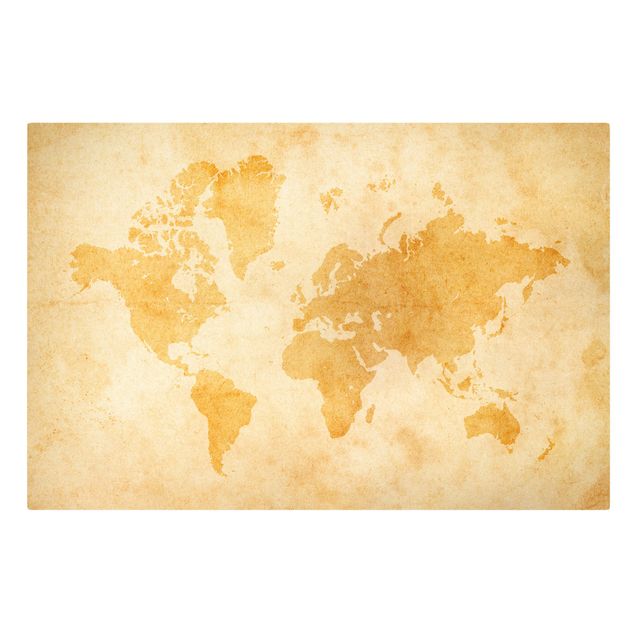 Tavlor orange Vintage World Map