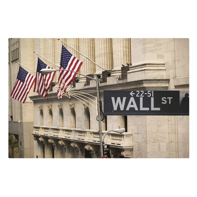 Tavlor arkitektur och skyline Wall Street