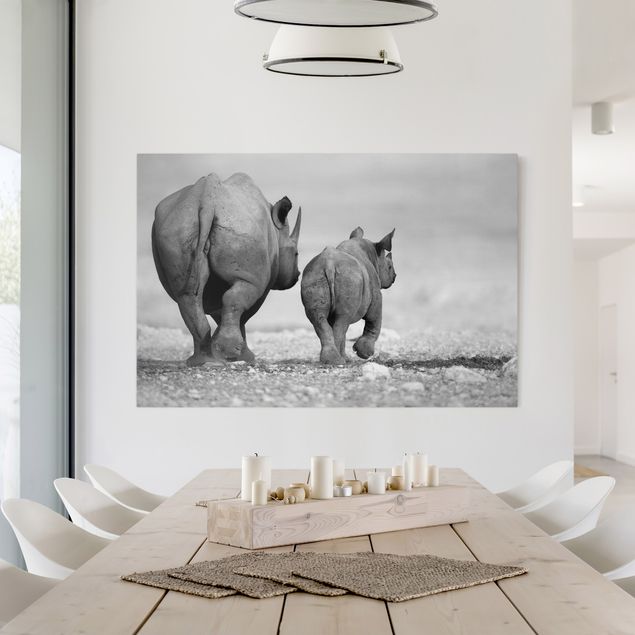 Canvastavlor djur Wandering Rhinos II
