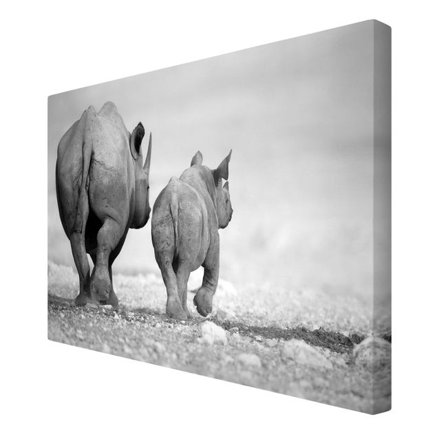Canvastavlor Wandering Rhinos II