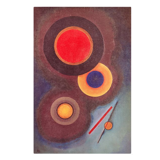 Canvastavlor konstutskrifter Wassily Kandinsky - Circles And Lines
