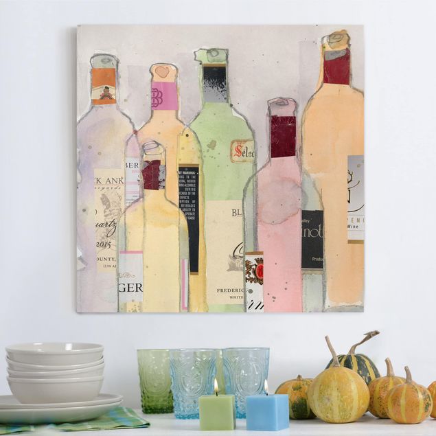 Tavlor modernt Wine Bottles In Watercolour I