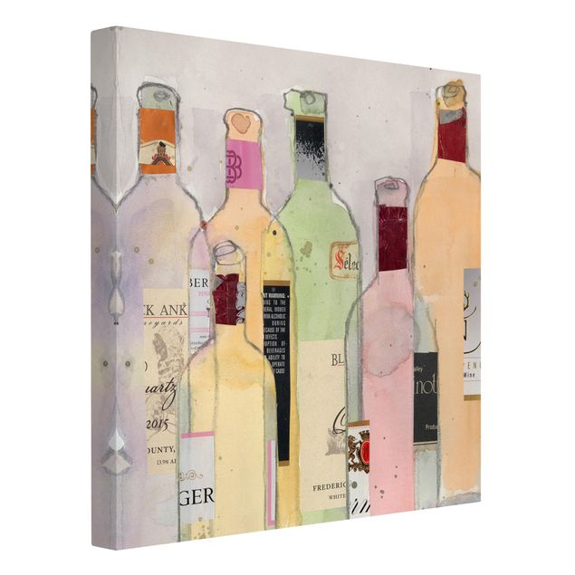 Canvastavlor Wine Bottles In Watercolour I