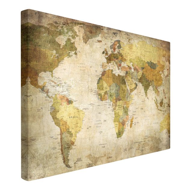 Canvastavlor världskartor World map