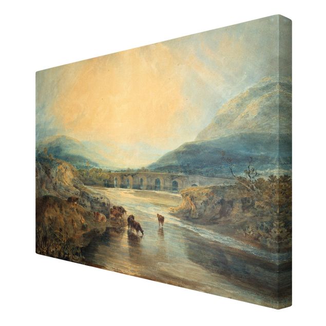 Tavlor bergen William Turner - Abergavenny Bridge, Monmouthshire: Clearing Up After A Showery Day