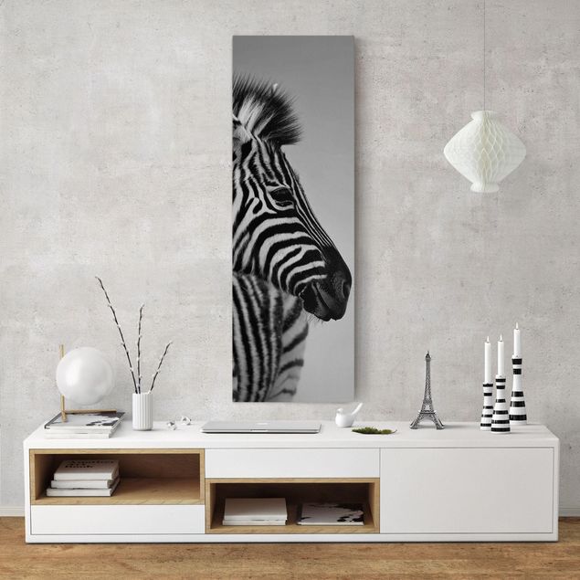 Canvastavlor zebror Zebra Baby Portrait II