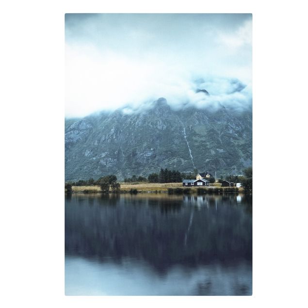 Canvastavlor landskap Lofoten Reflection