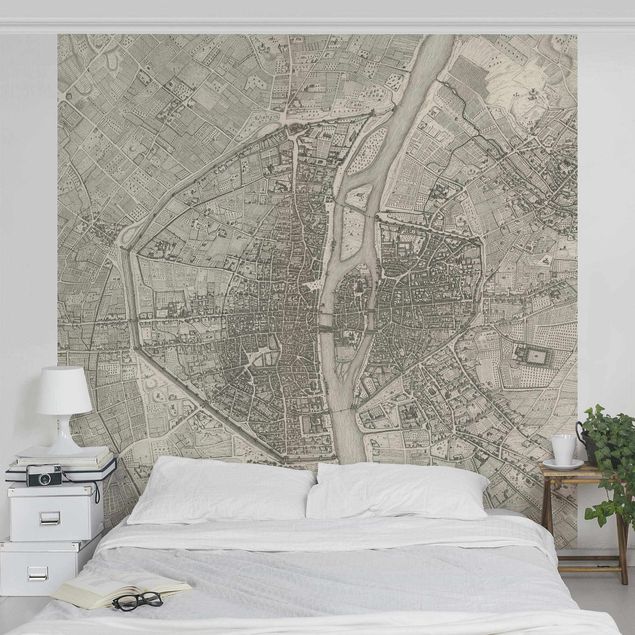 Tapeter modernt Vintage Map Paris