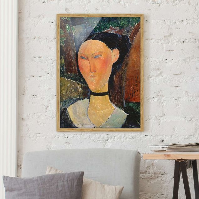 Kök dekoration Amedeo Modigliani - Woman with a velvet Neckband