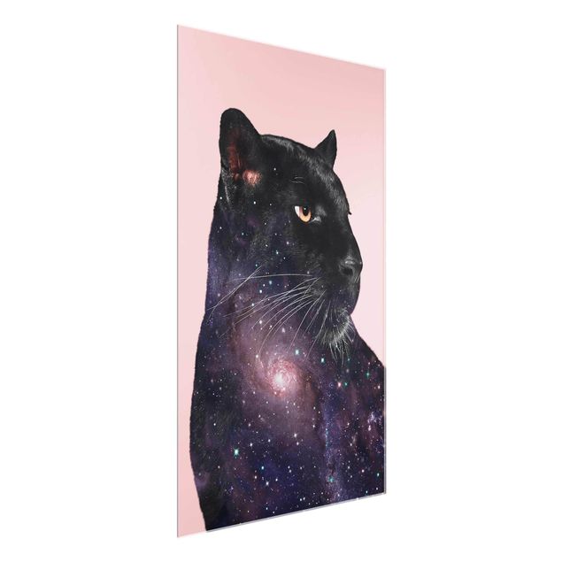 Glastavlor djur Panther With Galaxy