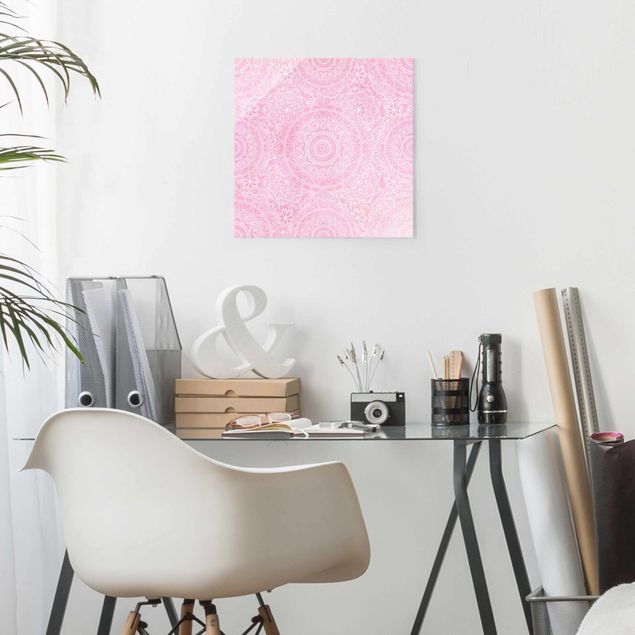 Tavlor konstutskrifter Pattern Mandala Light Pink