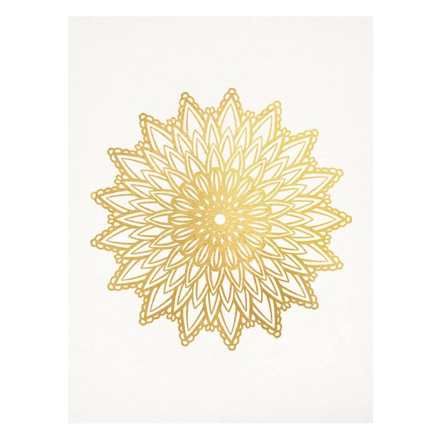 Tavlor Mandala Sun Illustration White Gold