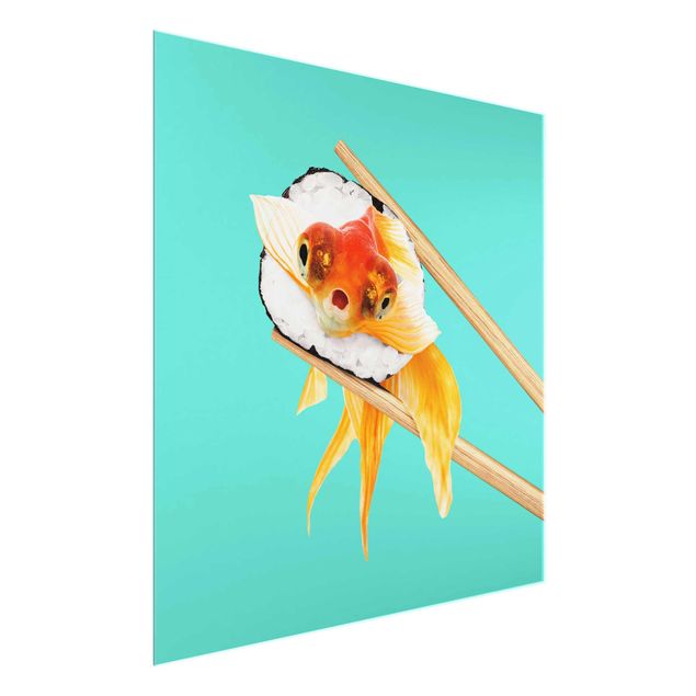 Glastavlor djur Sushi With Goldfish