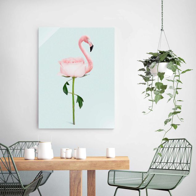 Kök dekoration Flamingo With Rose