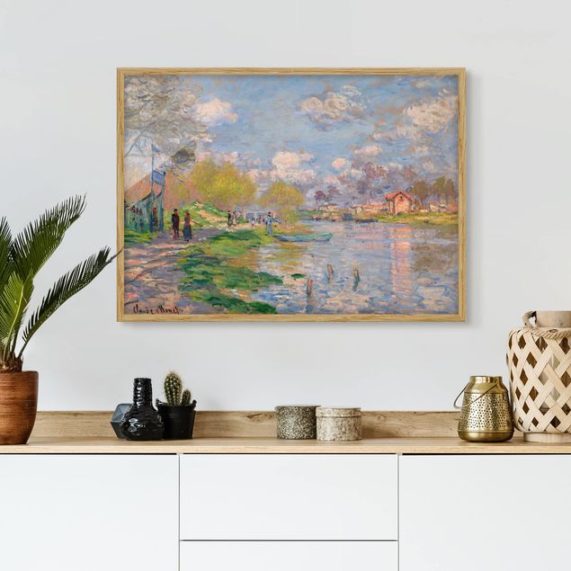 Konststilar Impressionism Claude Monet - Spring On The Seine