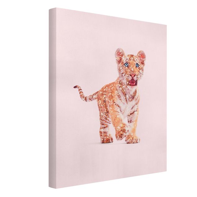 Canvastavlor konstutskrifter Tiger With Glitter