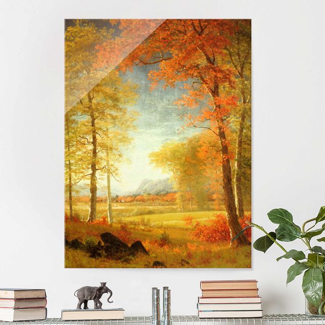 Tavlor landskap Albert Bierstadt - Autumn In Oneida County, New York