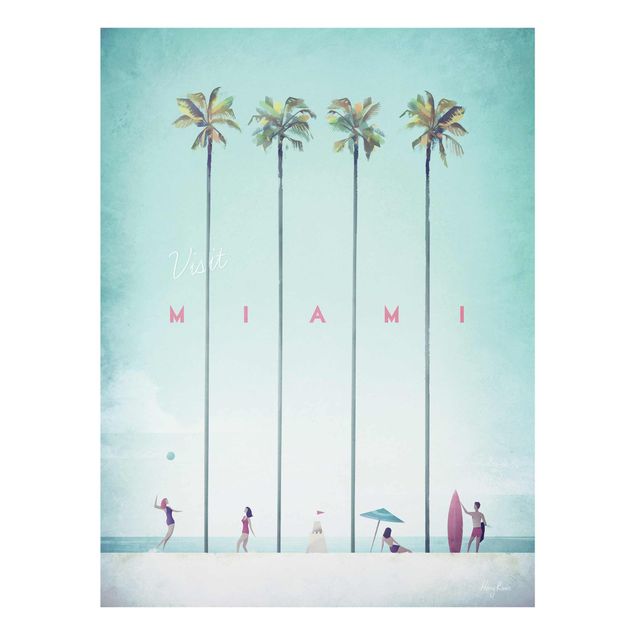Tavlor hav Travel Poster - Miami