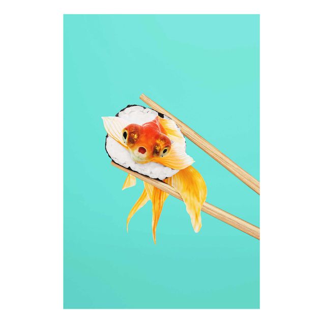 Tavlor konstutskrifter Sushi With Goldfish