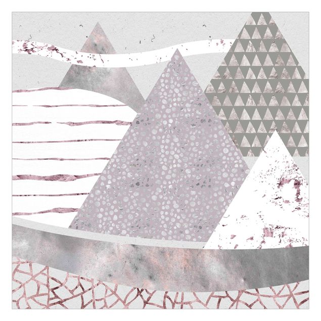 Tapeter vintage Abstract Mountain Landscape Pastel Pattern