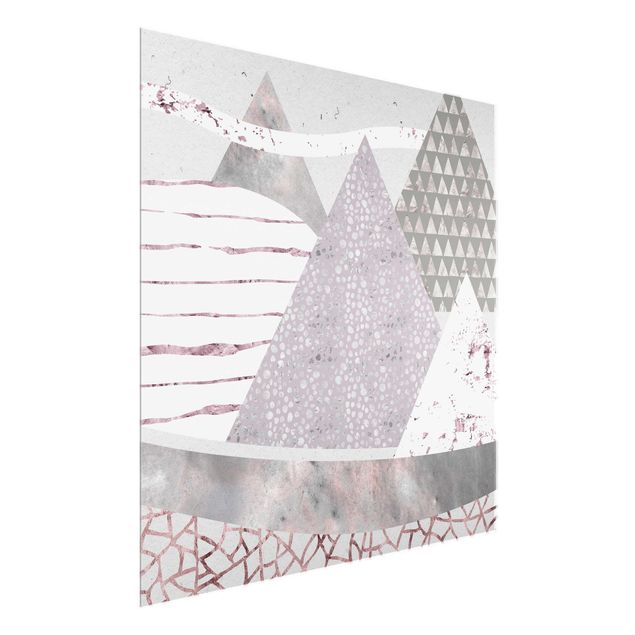 Glastavlor abstrakt Abstract Mountain Landscape Pastel Pattern
