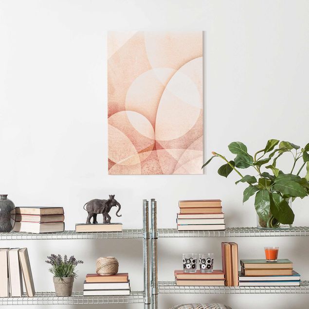 Glastavlor abstrakt Abstract Graphics In Peach-Colour