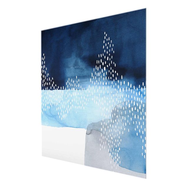 Tavlor blå Abstract Waterfall