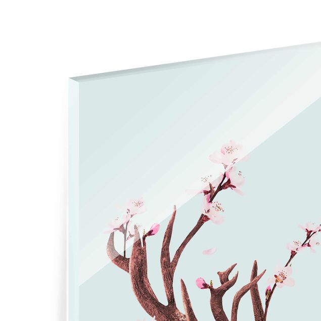 Tavlor turkos Deer With Cherry Blossoms