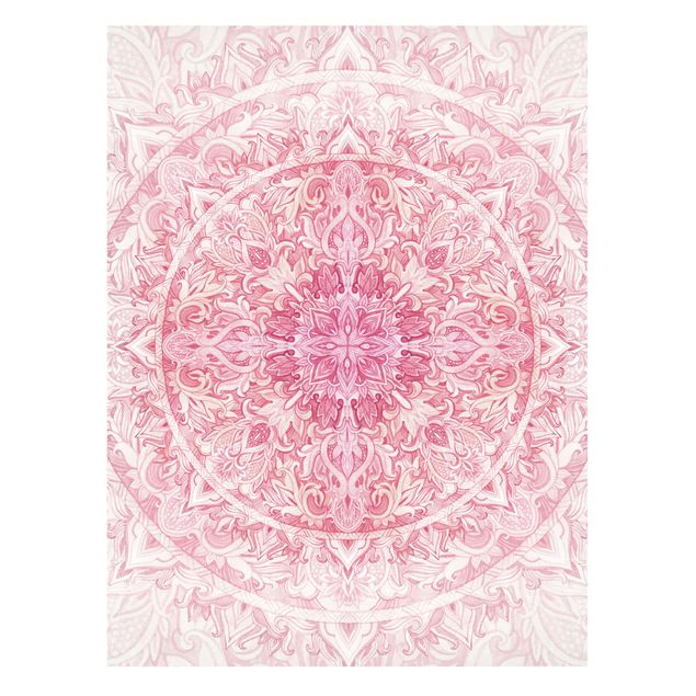 Tavlor rosa Mandala WaterColours Sun Ornament Light Pink