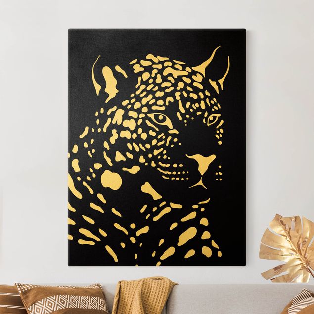 Kök dekoration Safari Animals - Portrait Leopard Black