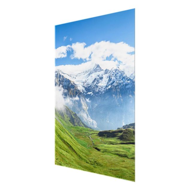 Glastavlor arkitektur och skyline Swiss Alpine Panorama
