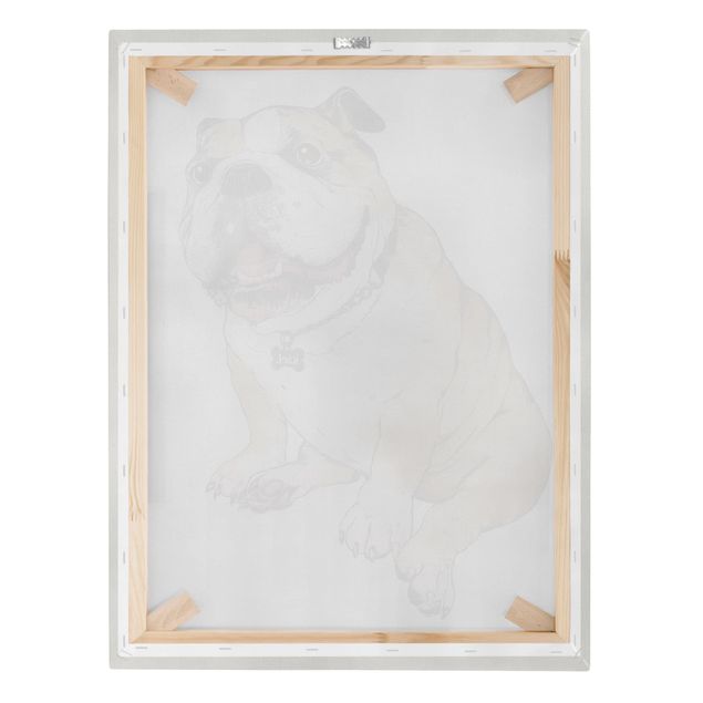 Canvastavlor djur Illustration Dog Bulldog Painting