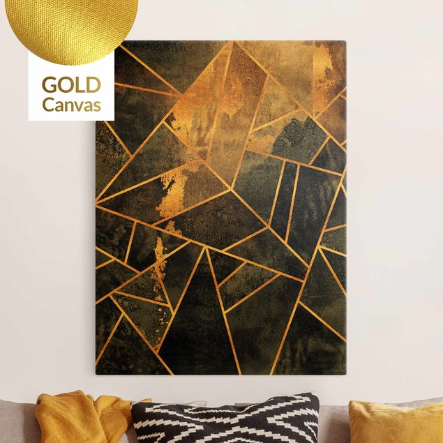 Canvastavlor sten utseende Onyx With Gold